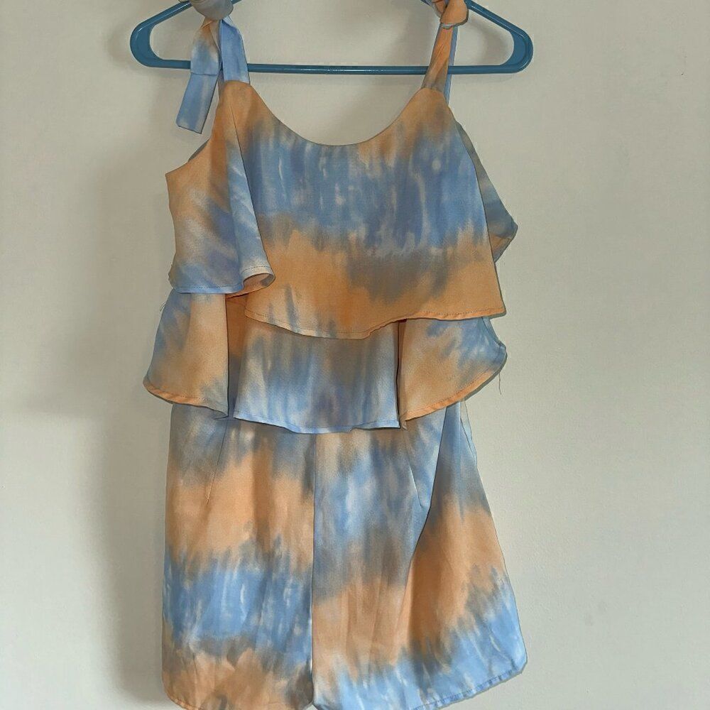 𝅺ENTRO EUC Entro Boutique romper tie dye peach SIZE M